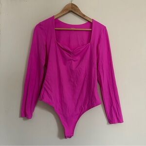Vibrant Pink Long Sleeve Bodysuit